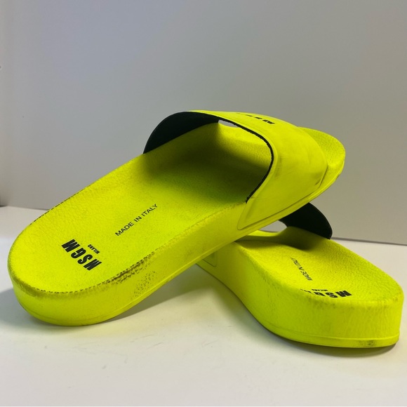 MSGM Men's NEON YELLOW Sandals Size 44/ US 11 - Picture 5 of 10